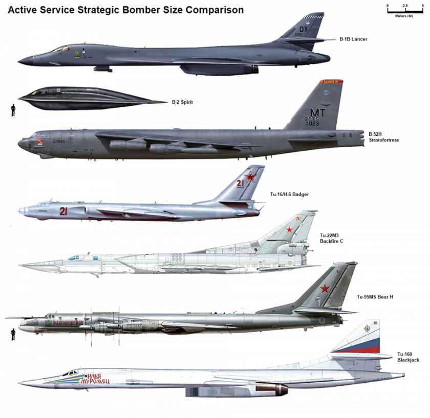 Active Service Strategic Bomber Size Comparison - Tu-95 Bear